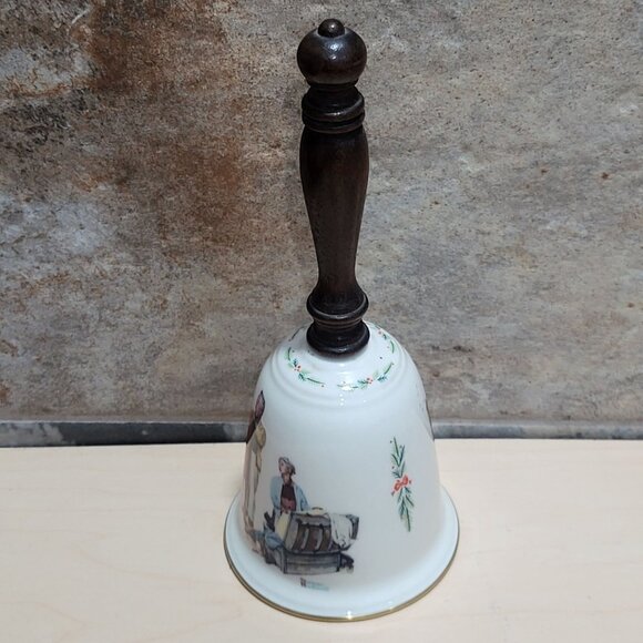 Gorham Norman Rockwell Chilly Reception Porcelain Bell 1980 - Picture 12 of 12